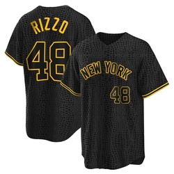 Anthony Rizzo Men's New York Yankees Black Replica Snake Skin City Jersey