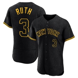 Babe Ruth Men's New York Yankees Black Authentic Snake Skin City Jersey