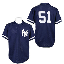 Bernie Williams New York Yankees Autographed Blue BP Mitchell & Ness  Replica Jersey