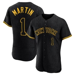 Billy Martin Men's New York Yankees Black Authentic Snake Skin City Jersey