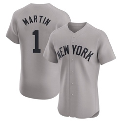 Billy Martin Men's New York Yankees Gray Elite Road Jersey