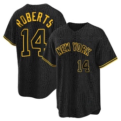 Brian Roberts Men's New York Yankees Black Replica Snake Skin City Jersey