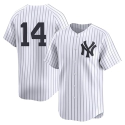 Brian Roberts Men's New York Yankees White Limited Yankee Home 2nd Jersey