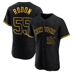 Carlos Rodon Men's New York Yankees Black Authentic Snake Skin City Jersey