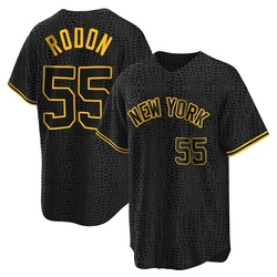 Carlos Rodon Men's New York Yankees Black Replica Snake Skin City Jersey