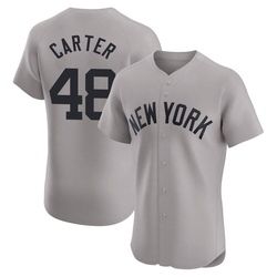 Chris Carter Men's New York Yankees Gray Elite Road Jersey