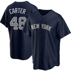 Chris Carter Men's New York Yankees Navy Replica Alternate Jersey