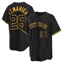 DJ LeMahieu Men's New York Yankees Black Replica Snake Skin City Jersey