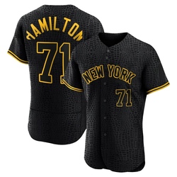 Ian Hamilton Men's New York Yankees Black Authentic Snake Skin City Jersey