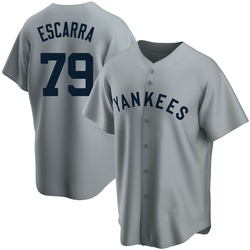 J.C. Escarra Men's New York Yankees Gray Replica Road Cooperstown Collection Jersey