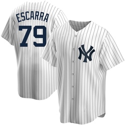 J.C. Escarra Men's New York Yankees White Replica Home Jersey