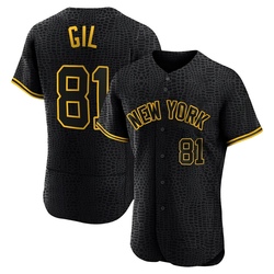 Luis Gil Men's New York Yankees Black Authentic Snake Skin City Jersey