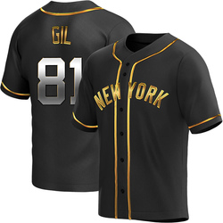 Luis Gil Youth New York Yankees Black Golden Replica Alternate Jersey