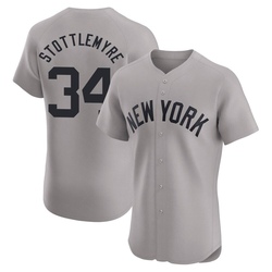 Mel Stottlemyre Men's New York Yankees Gray Elite Road Jersey