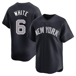 Roy White Men's New York Yankees White Limited Navy Alternate Jersey