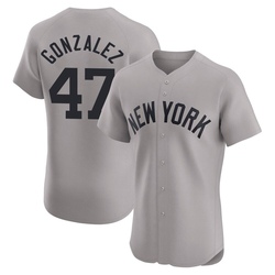 Victor Gonzalez Men's New York Yankees Gray Elite Road Jersey