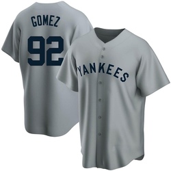 Yoendrys Gomez Men's New York Yankees Gray Replica Road Cooperstown Collection Jersey