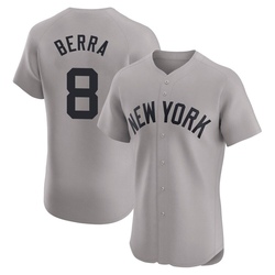 Yogi Berra Men's New York Yankees Gray Elite Road Jersey