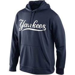 Men's New York Yankees Navy KO Wordmark Perfomance Hoodie -